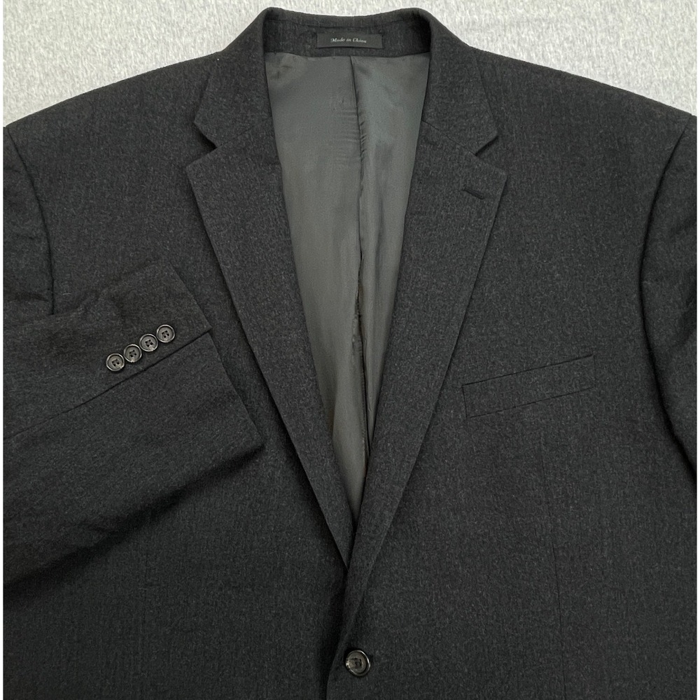 Lauren Ralph Lauren Blazer Men 52R Charcoal 100% Wool Notch Lapel 2-Button Lined